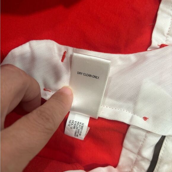 Banana Republic Martin Fit Preppy Dress Pants Orange Red Straight Leg Womans 4 - Picture 6 of 7